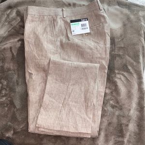 Bar III
Men's Slim-Fit Tan Pinstripe Linen Pants